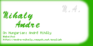 mihaly andre business card